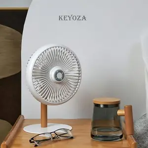 JUKKRE Electrical 4000mAh Mini Rechargeable Small Table Fan Portable Removable Wooden Desk Ceiling Fan USB with Remote Control Rotation Table Fan with LED Light price in India.