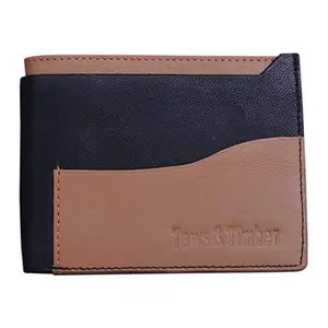 Taws & Timber Men's Leather Casual Bifold Wallet with 4 Credit Card Pockets