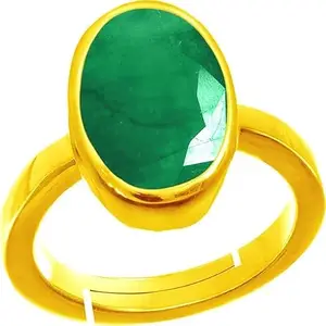 PARI SALES 9.25 Ratti Natural Emerald Panna Panchdhatu Adjustable Ring For Men and Women