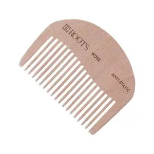ROOTS Wooden Comb | Wide Teeth Pocket/Travel | Rounded Teeth prevent Hair & Scalp damage| 100% Natural Wood | Anti-Frizz | For Long & Dry Hair | For Men & Women | Length - 3.5 Inch, Model No - WD52