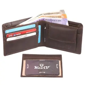 Keviv Leather Wallet for Men - Brown (GW120-BRN3)