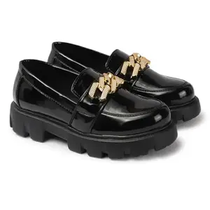 Women Slip On Formal Loafer for Women | Moccasins Range | Cushioned Footbed Finish | Flexible Black
