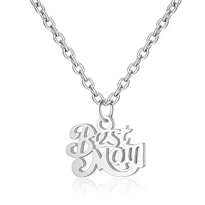 Via Mazzini Mother's Day Gift No-Tarnish No-Fading Platinum Plated Mom Pendant With Chain For Women (NK0977)