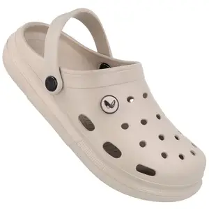 WALKAROO Men's Trendy EVA Clogs Stylish Casual Slip On Lightweight Comfortable Footwear WC4843 Greige