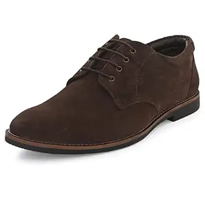 Auserio Men's Suede Leather Derby Lace Up Formal Shoes | Anti Skid Sole & Waxed Laces | Antimicrobial & Heatinsulating | Memory Foam Padded Insole | Shoes for Office & Parties | Brown 7 UK (SSE 013)