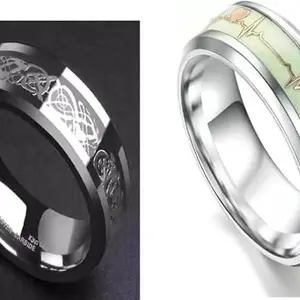 Women Combo Silver Dragon & Glow Ring (IR423)