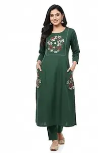 ROMAN HOME Cotton Printed Straight Short Length Kurti for Women, Top Dress for Ladies and Girls pak of i PIS.