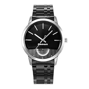 Fastrack Opulence Quartz Analog with Date Black Dial Black Stainless Steel Strap Watch for Guys - NT3289KM01