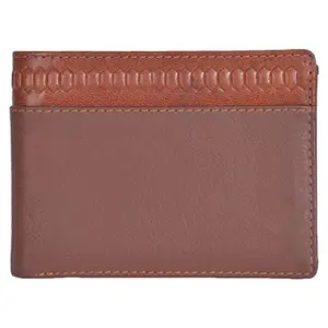 Leatherman Fashion LMN Genuine Leather Light Brown Unisex Bifold Wallet 10 Card Slots