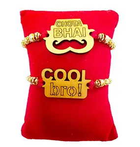 DMS RETAIL Combo of 2 Swag Rakhi Set for Brother with Roli Chawal Cool Bro Rakhi Rakhi For Rakshabandhan