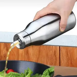 AELEXA ENTERPRISE Home Kitchen Cooking big mouth Oil Dispenser Bottle Stainless Steel Oil Vinegar Pot Nozzle Dust Leak Proof With Return ventilation 1000ML