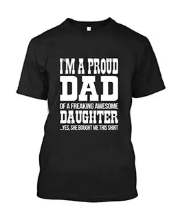 HAMERCOP I'm A Proud Dad of A Freaking Awesome Daughter Happy Father's Day Unisex T-Shirt Long Sleeve Sweatshirt Hoodie Black