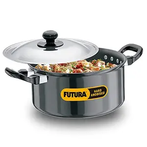 Hawkins Futura 2.25 Litre Cook n Serve Stewpot, Hard Anodised Sauce Pan with Stainless Steel Lid, Cooking Pot with Two Handles, Black (AST225) price in India.