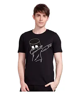 Men's Regular Fit T-Shirt (Black_Large)
