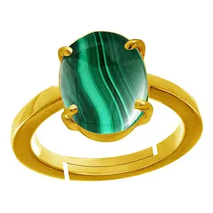 ANUJ SALES Untreated 12.25 Ratti Natural Malachite Gemstone Ring for Gold Plated Women's and Men's