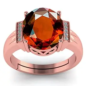 LMDLACHAMA LMDLACHAMA 7.25 Ratti / 6.50 Carat Natural Gomed Loose Gemstone Rose Gold Adjustable Ring For Girl And Women