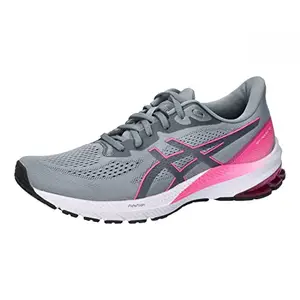 ASICS Womens GT-1000 12 - Sheet Rock/Hot Pink Running Shoes, UK - 5