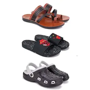 DRACKFOOT Men's Sandals | Lightweight Wear| Stylish & Easy to Wear For Men's GRT-SAN-(3-COMBO)-3151-3034-3018-10