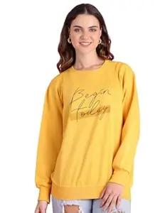 Mack Jonney Fleece Regular Fit Printed Crew Neck Sweatshirt for Women-MACK639948