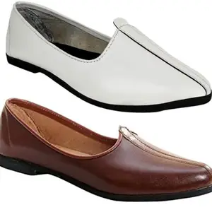 Vitoria Derby Shoes for Men | Shoes for Men with PU Sole | Comfortable & Lightweight |Durable & Trendy Design | Size : 9 | Color : Brown-White,VTR_3001_Jutti_BrwnWht_2J_9