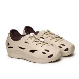 YOHO Zogs Convertible Hybrid Clog-Sneaker for Men | EVA Upper & Sole | Removable Knit Socks | Stylish & Comfortable Shoe for Everyday Use | Beige - UK 10