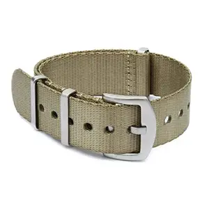 WAMD Seat Belt NATO Nylon Fabric Watch Straps/Bands - Choice of Colour & Width (Khaki, 18 mm)