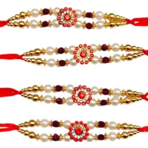 design Rakhi | Rakhi For Brother| With Roli & Chawal (Pack of) (4)