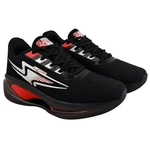Lancer Mens PLATINUM-47BLK-RED Black Running Shoe