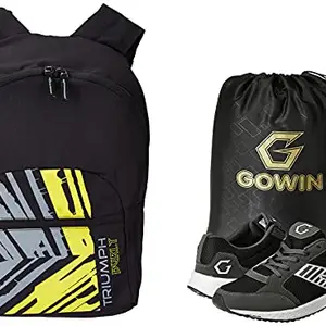 Gowin Nx-2 Black/Grey Size-9 With Triumph Back Bag Burly Pro-6000 Black
