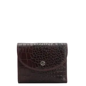 Da Milano Mini Leather Wallet for Women - Maroon