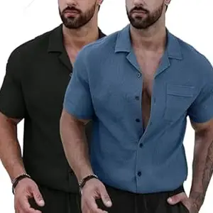 Lymio Shirt for Men || Casual Regular Fit Stylish Shirt || Available in Combo Pack of 2 (D-16-23)