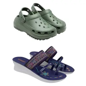 SPORTER Extra Soft Classic Casual wear with Flexibility Technology Flip Flop Combo for Women's/Girl's(6132-1948)(6)