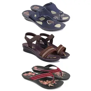 Women's Comfortable Sandal,Casual Lightweight Sandal for Everyday Wear | (COMBO-3)-1973-1933-O22-7