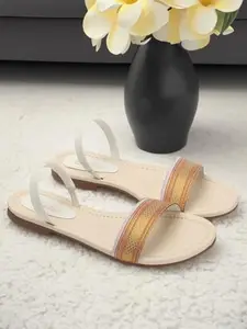 Picktoes PT-428 Women's White Synthetic Leather Casual Flat Sandal