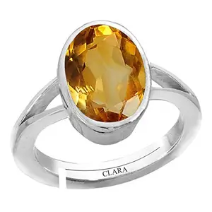 Clara Citrine Sunehla 6.5cts or 7.25ratti Silver Adjustable Ring for Men