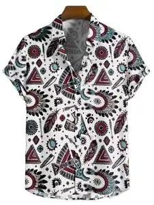 Gotstyle Fashion Casual Lycra Shirt for Men for Regular Use Multicolor Front and Back Printed (Medium)