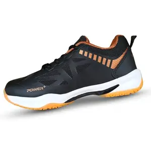 Prokick Power Plus Non Marking Badminton Shoes | Lightweight & Durable Badminton Shoes | Also Perfect for Squash, Table Tennis, Volleyball, Basketball & Indoor Sports, Black/Gold - 5 UK
