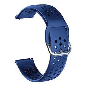 ACM Watch Strap Silicone Belt 22mm compatible with Fastrack Magnus Fx3 Smartwatch Breatheable Dot Band Dark Blue