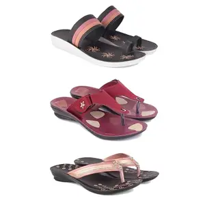Women's Sandals | Lightweight Wear| Stylish & Easy to Wear For Women'S PCV-SAN-(COMBO-3)-1992-1974-1956-7