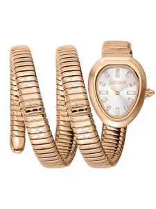 Just Cavalli Women Watch, Rose Gold Color Case, Silver Dial, Rose Gold Color Metal Bracelet, 2 Hands, 3 ATM-JC1L349M0045