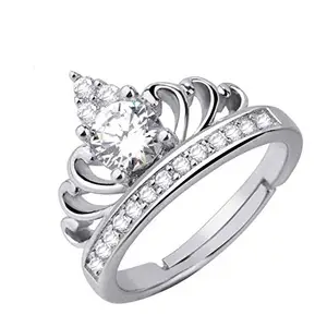 Via Mazzini Crown Proposal Promise Adjustable Ring for Valentine Anniversary Engagement (Ring0089)