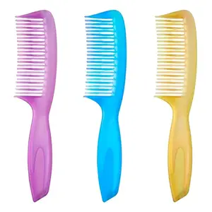 FYNX Grooming Handle Combs For All Purpose Hair Combs for Men and Women, Set of 3pcs Pack of -1 (Multicolor) (Color may vary, As per stock)