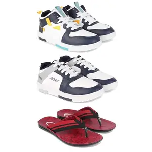 Men's Stylish Casual Shoes | Comfortable & Trendy Daily WearPremium Casual Shoes for MenGR-(3-Combo)-1074-1075-3129-9 Multicolor