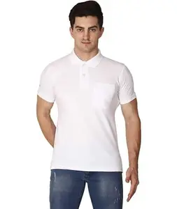 Generic Men's Half Sleeve Polo Collar Cotton T Shirt (White, S)-PID42067