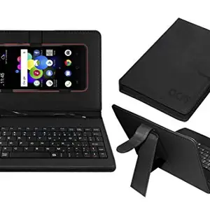 Acm Keyboard Case Compatible with I-Smart is 56 Mobile Flip Cover Stand Direct Plug & Play Device for Study & Gaming Black