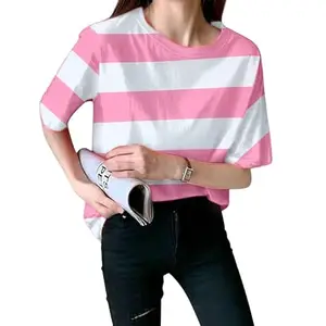 Women’s Casual Printed Round Neck Short Sleeve T-Shirt PNKHRL L