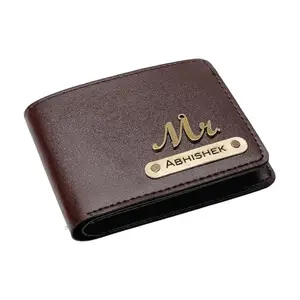 The Unique Gift Studio Customized Wallet Gifts for Men Leather Wallet for Men and Boys | Personalized Wallet with Name & Charm Purse (Brown 01)