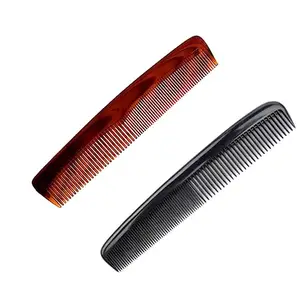 TASU 9 Inch Hair Comb Fine Plastic Hair Combs for Women and Men, Fine Dressing Comb (Black And Mehroon)