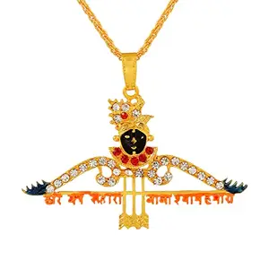 Memoir Brass Goldplated Barbarika Khatu Shyam chain pendant Hindu God Temple Jewellery Men Women (PCKL0921)