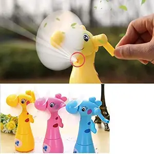 AASA Portable Hand Crank Mini Toy Fan for Kids Playing (Multi Color, Set of 2Pcs)